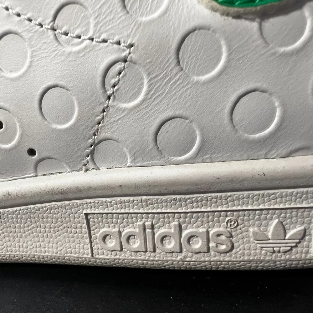 Adidas Stan Smith Green & White Embossed Polka Dot Sneakers - Picture 6 of 13